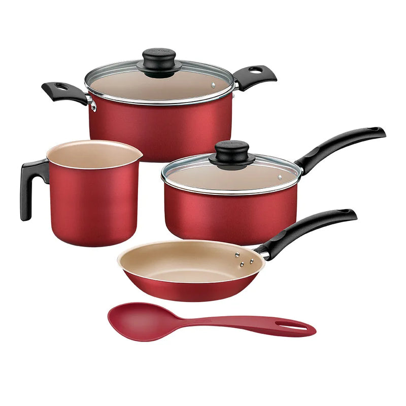 Conjunto de panelas de alumínio Brinox Rosé 8 peças
