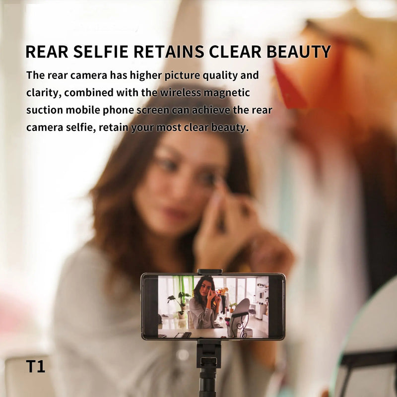 Monitor de tela de celular magnético para vlog com temporizador automático