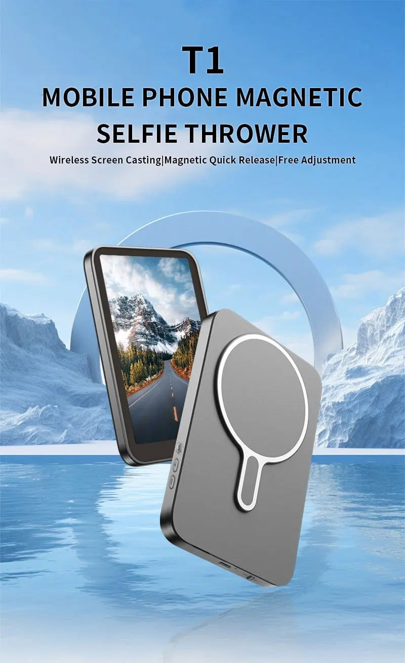 Monitor de tela de celular magnético para vlog com temporizador automático