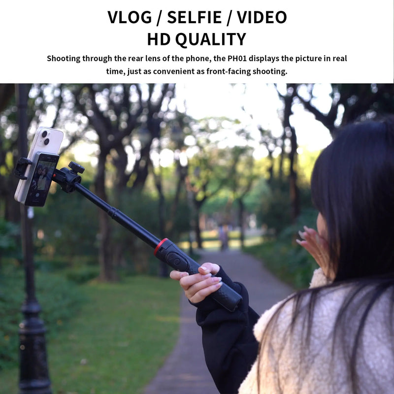 Monitor de tela de celular magnético para vlog com temporizador automático