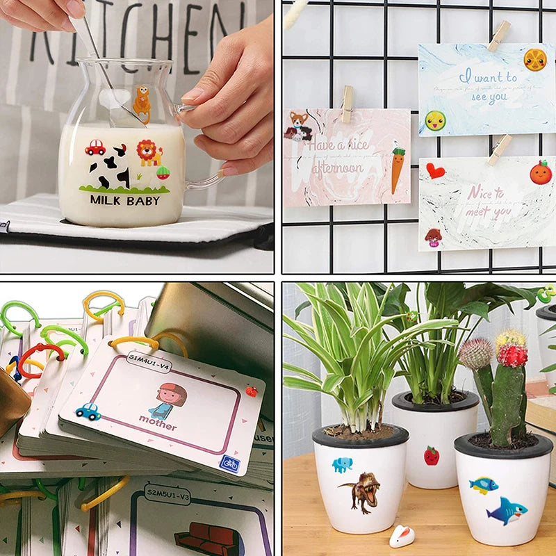 Kit de Adesivos 3D Infantis – 20/8 Folhas de Desenhos Animados Fofos