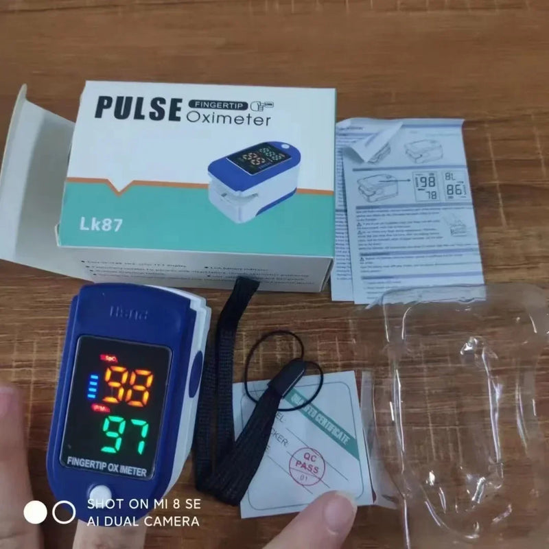 kit Oxímetro de Pulso Finger Clip+Termômetro Eletrônico com Cabeça Macia