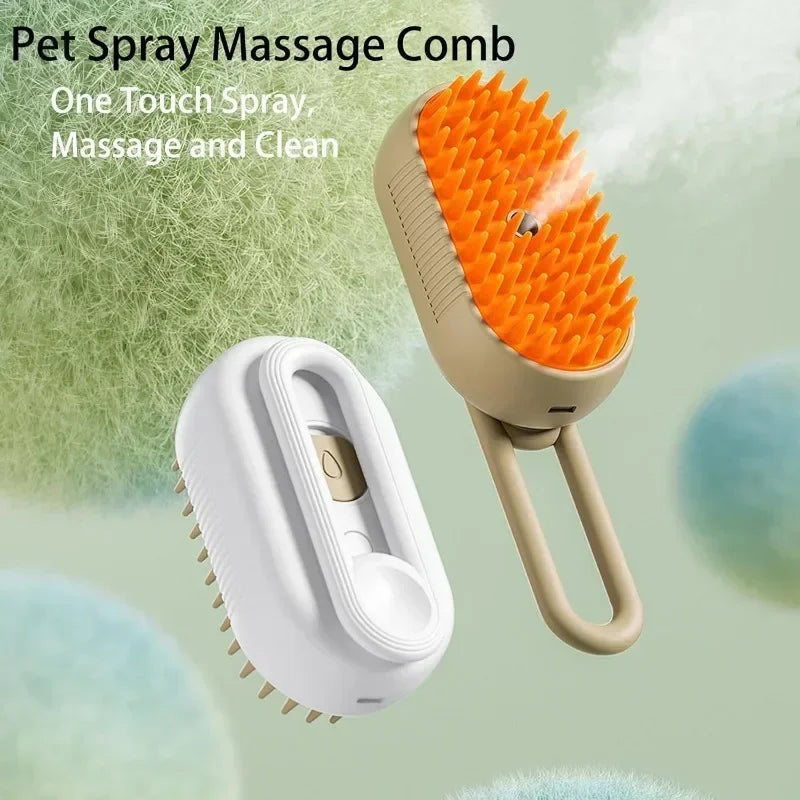 Escova vaporizadora 3 em 1 para cães e gatos