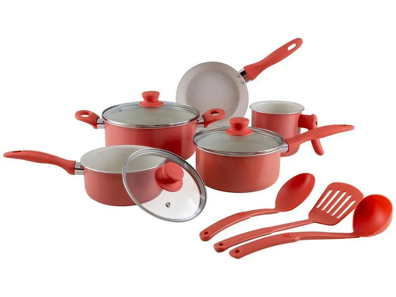 Conjunto de panelas de alumínio Brinox Rosé 8 peças