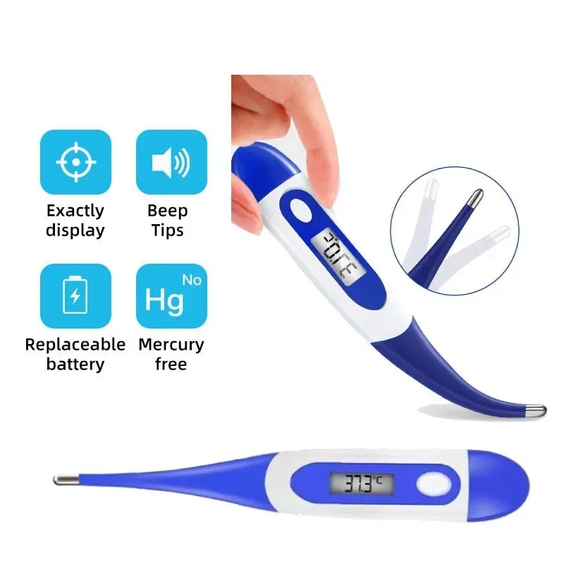 kit Oxímetro de Pulso Finger Clip+Termômetro Eletrônico com Cabeça Macia