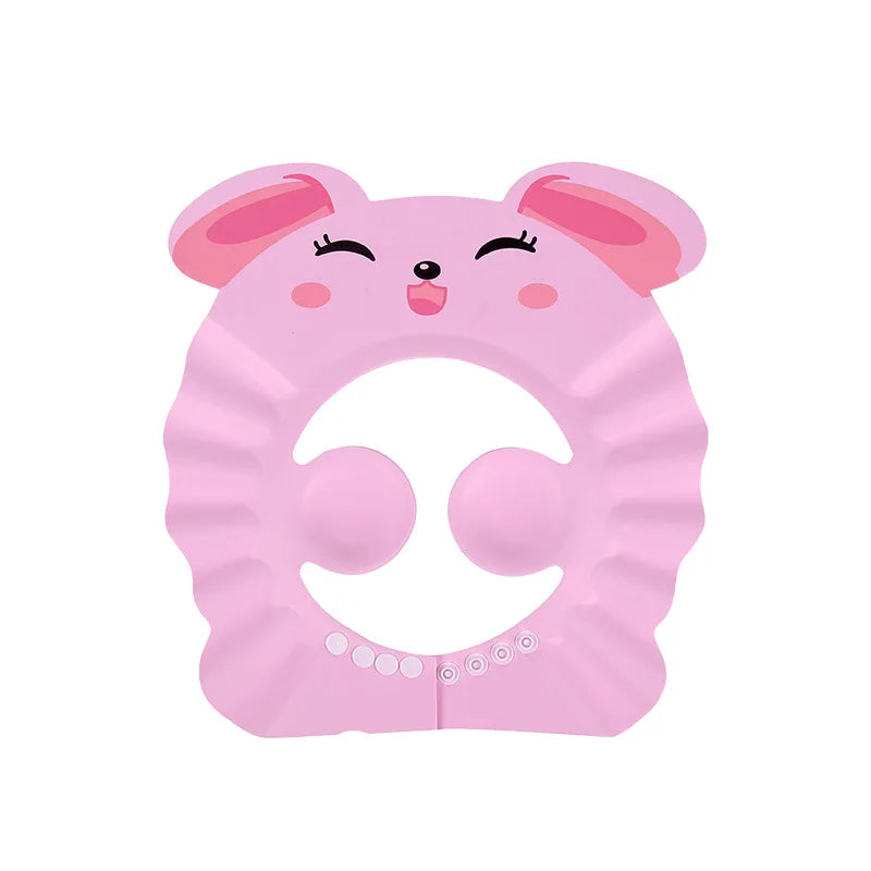 Touca de banho de bebê ajustável para lavagem de cabelo
